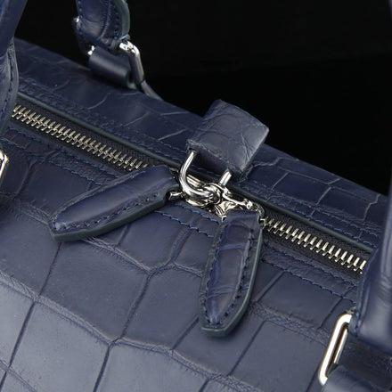 Load image into Gallery viewer, Blu Savoia Crocodile Leather Travel Bag
