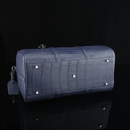 Load image into Gallery viewer, Blu Savoia Crocodile Leather Travel Bag
