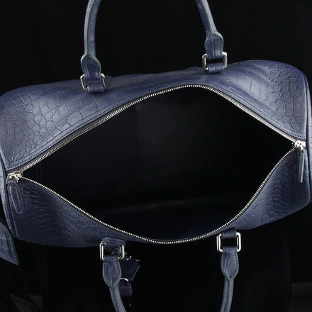 Load image into Gallery viewer, Blu Savoia Crocodile Leather Travel Bag
