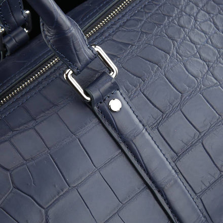 Load image into Gallery viewer, Blu Savoia Crocodile Leather Travel Bag
