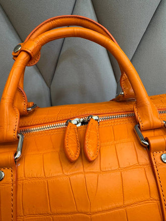 Load image into Gallery viewer, Arancio Imperiale Crocodile Leather Travel Bag
