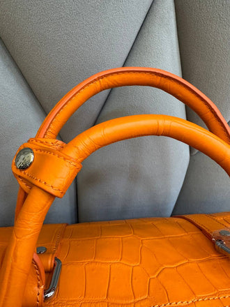 Load image into Gallery viewer, Arancio Imperiale Crocodile Leather Travel Bag
