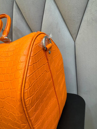 Load image into Gallery viewer, Arancio Imperiale Crocodile Leather Travel Bag
