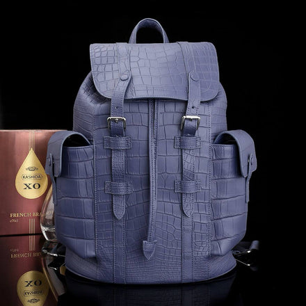 Load image into Gallery viewer, Lavanda Imperiale Croco Leather Executive Backpack
