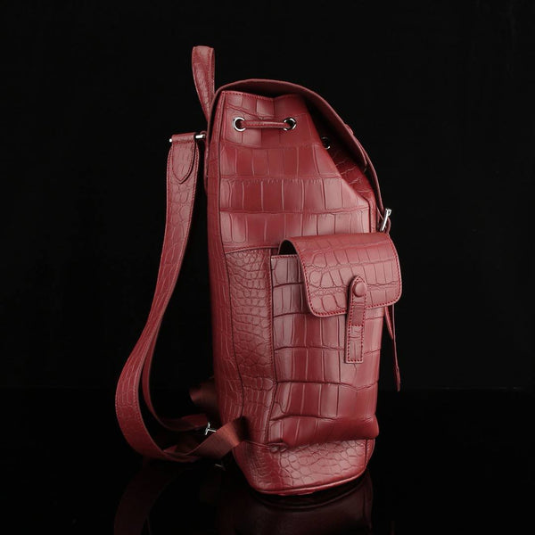 Rubino Imperiale Croco Leather Executive Backpack