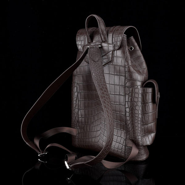 Moka Reale Croco Leather Executive Backpack