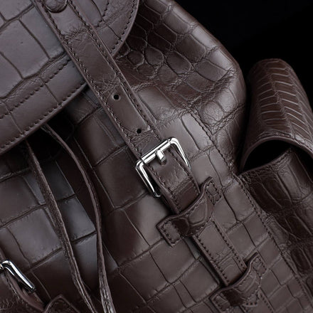 Load image into Gallery viewer, Moka Reale Croco Leather Executive Backpack
