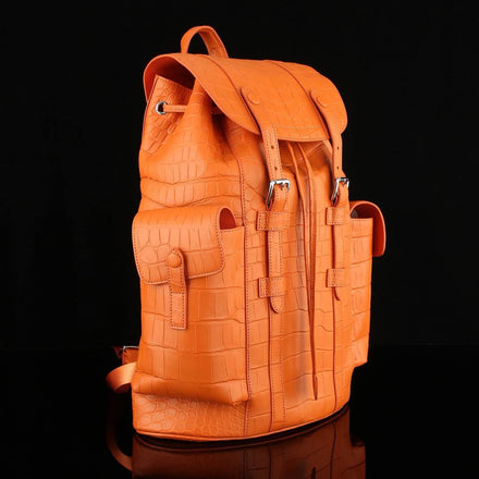 Load image into Gallery viewer, Arancia Imperiale Crocodile Leather Backpack

