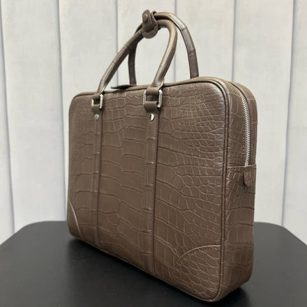 Load image into Gallery viewer, Moka Reale Crocodile Leather Executive Briefcase

