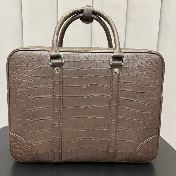 Moka Reale Crocodile Leather Briefcase