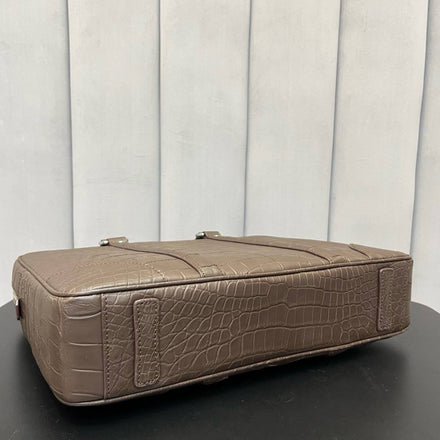 Load image into Gallery viewer, Moka Reale Crocodile Leather Executive Briefcase
