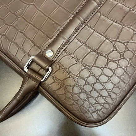 Load image into Gallery viewer, Moka Reale Crocodile Leather Executive Briefcase
