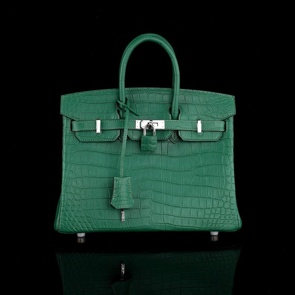 Smeraldo Reale Croco Leather Executive Tote