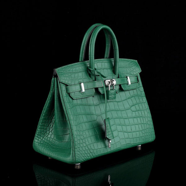 Smeraldo Reale Croco Leather Executive Tote