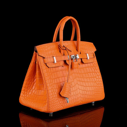 Load image into Gallery viewer, Arancio Ducale Croco Leather Executive Tote
