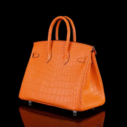 Load image into Gallery viewer, Arancio Ducale Croco Leather Executive Tote
