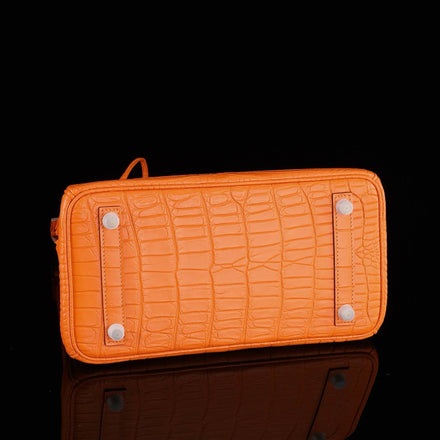 Load image into Gallery viewer, Arancio Ducale Croco Leather Executive Tote
