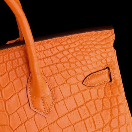 Load image into Gallery viewer, Arancio Ducale Croco Leather Executive Tote
