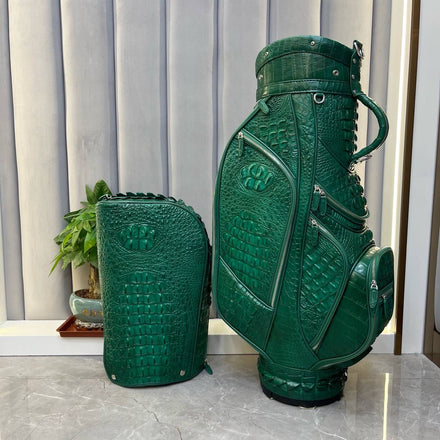 Load image into Gallery viewer, Verde Milano Croco Leather Golf Bag
