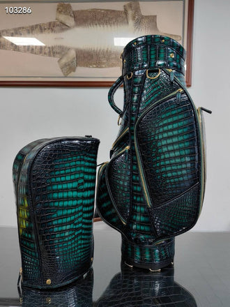 Load image into Gallery viewer, Smeraldo Venezia Croco Leather Golf Bag
