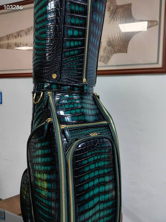 Load image into Gallery viewer, Smeraldo Venezia Croco Leather Golf Bag
