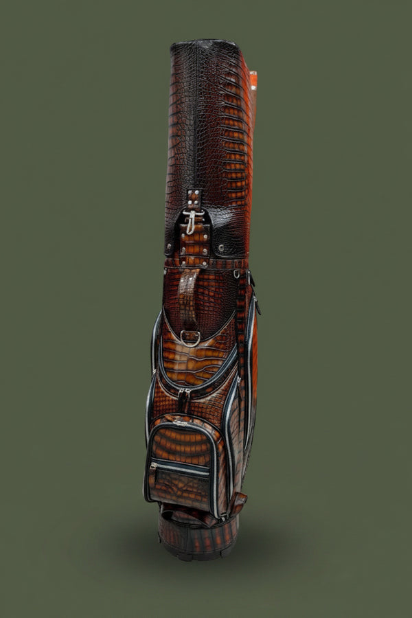 Cognac Reale Nile Crocodile Leather Golf Bag