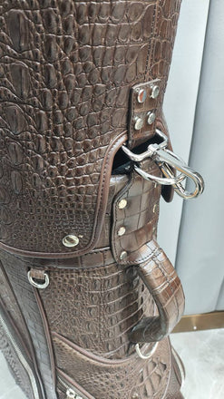 Load image into Gallery viewer, Cioccolato Reale Croco LeatherGolf Bag
