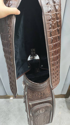 Load image into Gallery viewer, Cioccolato Reale Croco LeatherGolf Bag
