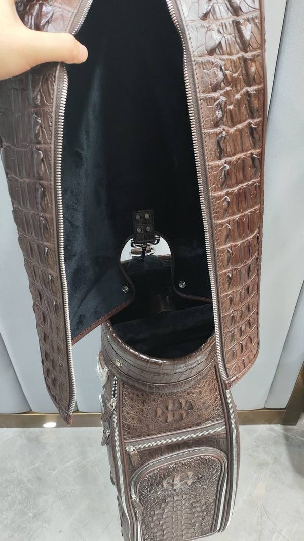 Cioccolato Reale Croco LeatherGolf Bag