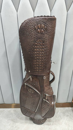 Load image into Gallery viewer, Cioccolato Reale Croco LeatherGolf Bag
