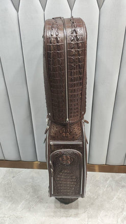 Load image into Gallery viewer, Cioccolato Reale Croco LeatherGolf Bag
