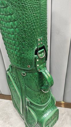 Load image into Gallery viewer, Verde Reale Croco Leather Golf Bag
