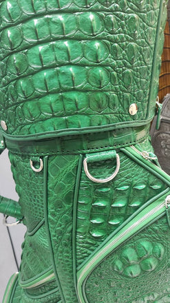 Load image into Gallery viewer, Verde Reale Croco Leather Golf Bag
