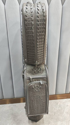 Load image into Gallery viewer, Tortora Imperiale Croco Leather Golf Bag
