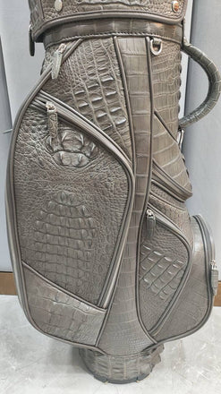 Load image into Gallery viewer, Tortora Imperiale Croco Leather Golf Bag
