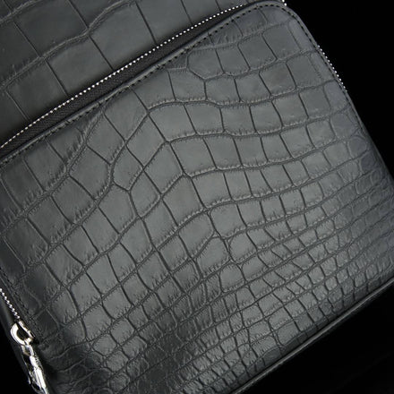 Load image into Gallery viewer, Nero Assoluto Croco Leather Sling Bag
