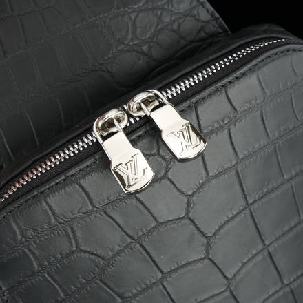 Load image into Gallery viewer, Nero Assoluto Croco Leather Sling Bag
