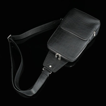 Load image into Gallery viewer, Nero Assoluto Croco Leather Sling Bag
