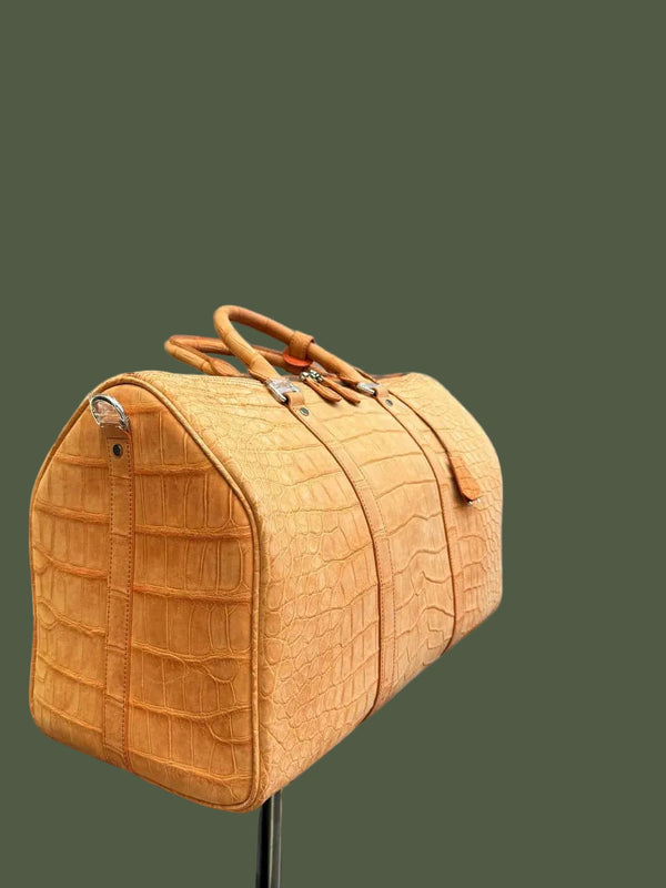 Handcrafted Crocodile Leather Travel Bag