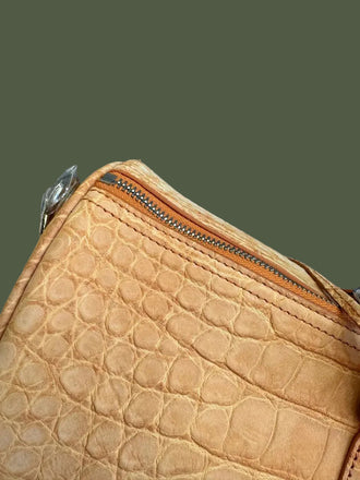 Load image into Gallery viewer, Handcrafted Crocodile Leather Travel Bag
