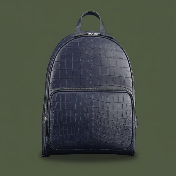 Blu Imperiale Nile Crocodile Leather Backpack