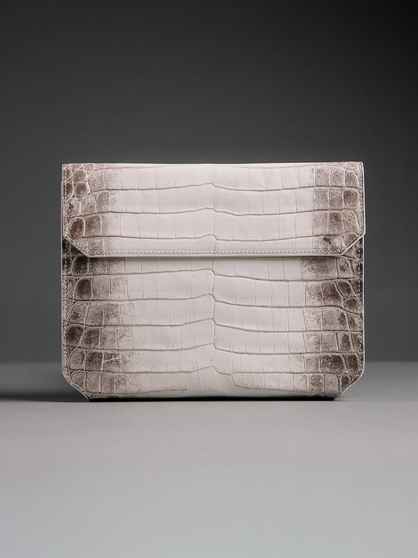 Croco Envelope Clutch Cognac
